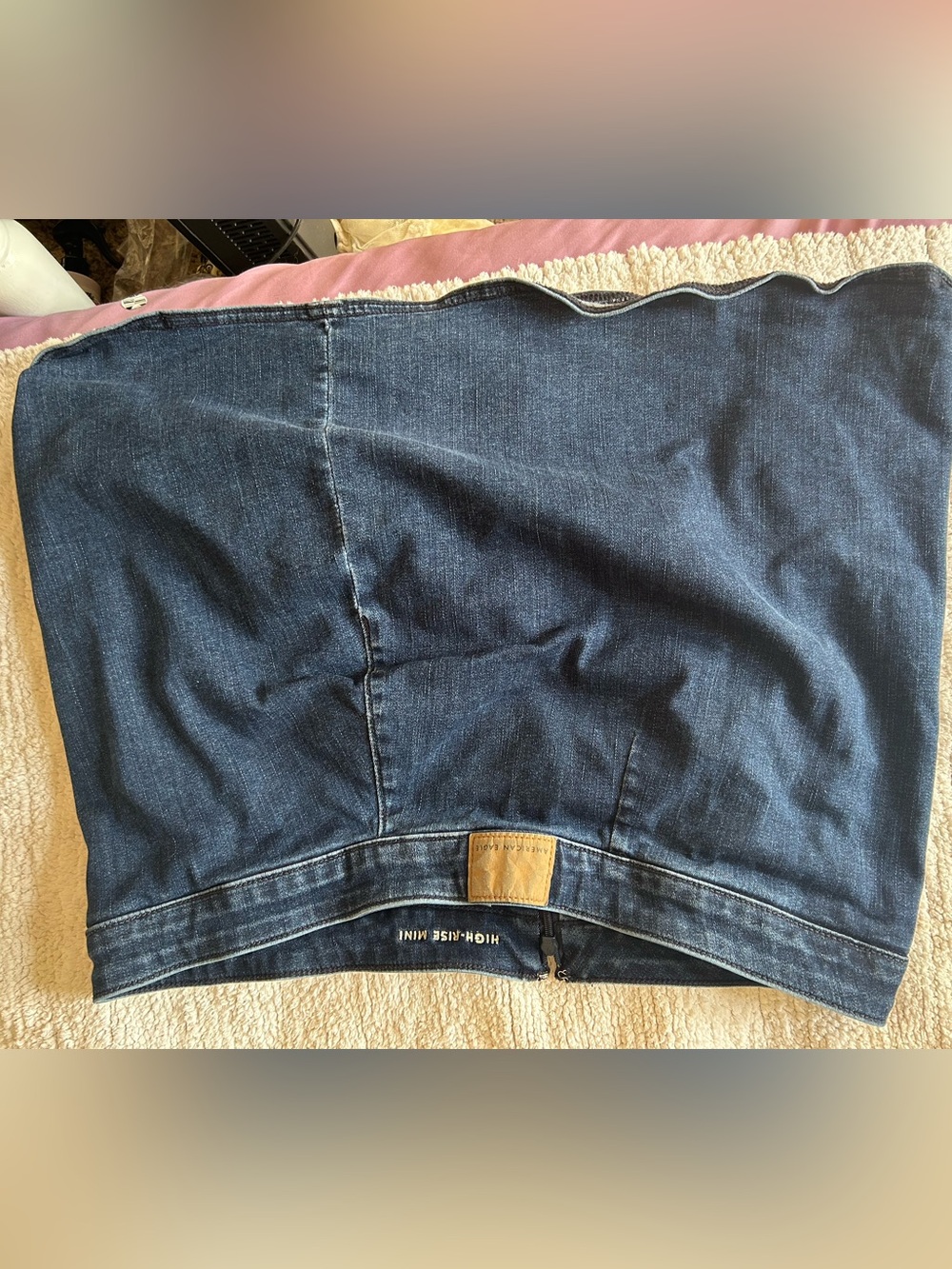 American Eagle high-rise denim mini skort